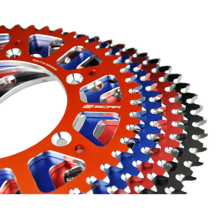 COURONNE SCAR ALU ORANGE TYPE SRS530 PAS 520 50 DENTS KTM SX 125 1993-2025