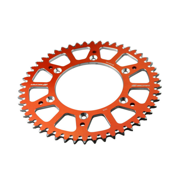COURONNE SCAR ALU ORANGE TYPE SRS530 PAS 520 48 DENTS KTM EXCF 250 2007-2025