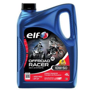HUILE MOTEUR MOTO OFF ROAD RACER 10W-50 ELF SYNTHETIQUE 4T 4L