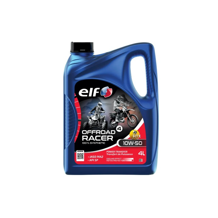 HUILE MOTEUR MOTO OFF ROAD RACER 10W-50 ELF SYNTHETIQUE 4T 4L