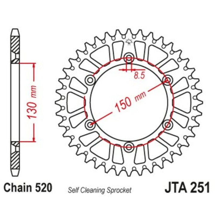COURONNE JT SPROCKETS ALU STANDARD YAMAHA - 520 - 48 DENTS