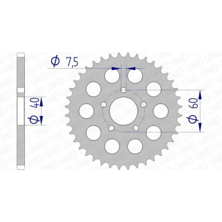 COURONNE AFAM ALU STANDARD KTM 50 SX - 415 - 40 DENTS
