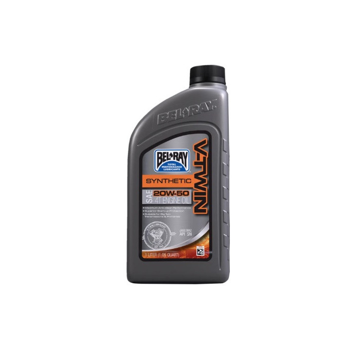 HUILE MOTEUR 4T SYNTHETIQUE V-TWIN 20W50 1L BEL-RAY