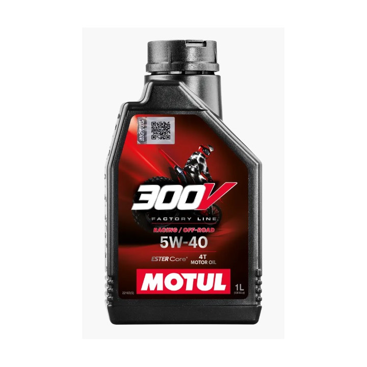 HUILE  MOTEUR MOTUL 300V FACTORY LINE OFF ROAD 5W40  4T 100% SYNTHETIC 1 LITRE