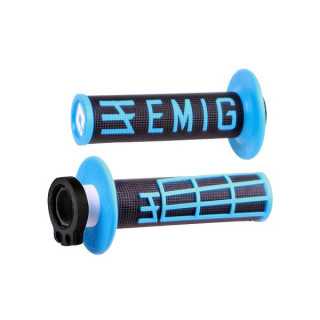 POIGNEES LOCK-ON-ODI EMIG VERSION FLUO V2 NOIR/VERT SEMI-GAUFRE 4 TEMPS 