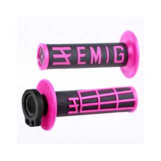 POIGNEES LOCK-ON-ODI EMIG VERSION FLUO V2 NOIR/BLEU SEMI-GAUFRE 4 TEMPS 