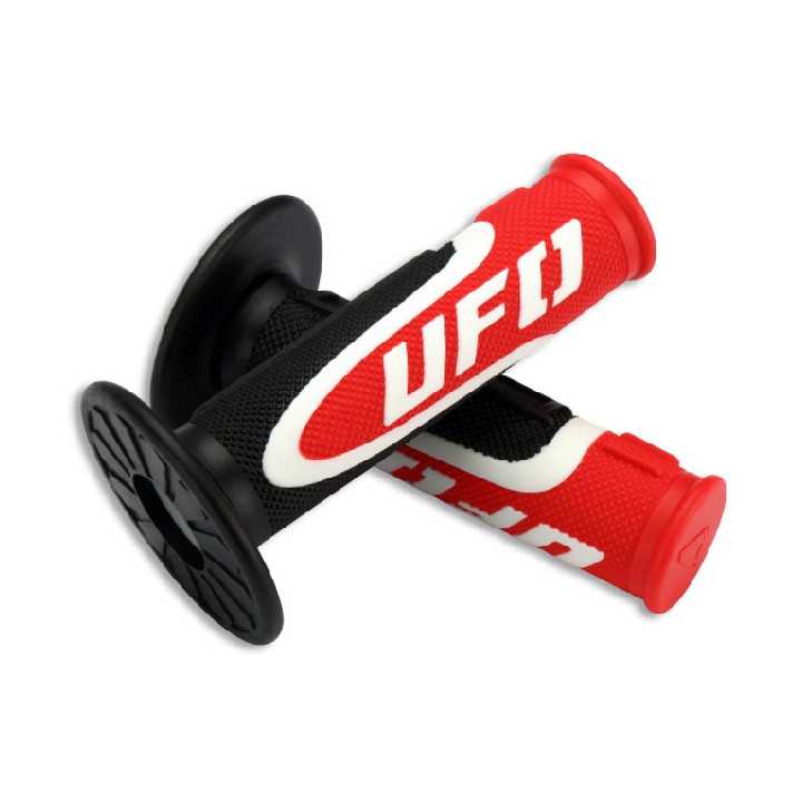 POIGNEES DOMINO OFF-ROAD X-TREME NOIR/ROUGE 22 MM